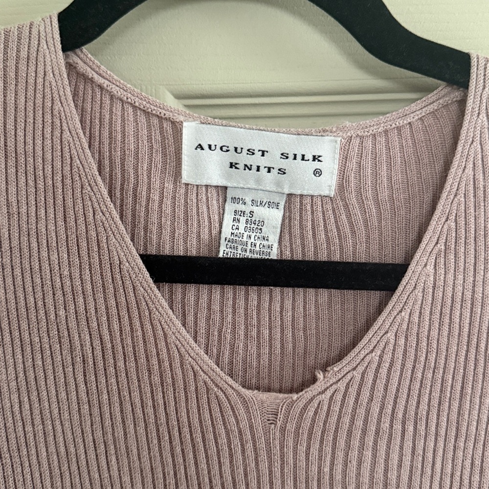 Vintage August Silk Dusty Rose Blouse - Picture 2 of 6